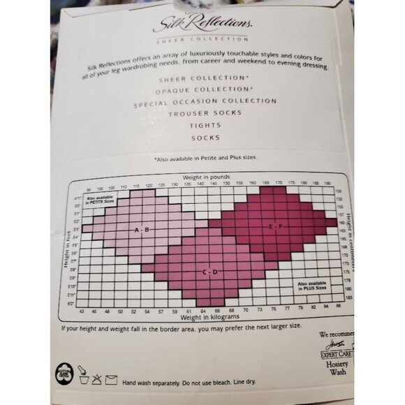 Hanes Silk Reflections Sheer Collection Control Top Pantyhose Size EF Pearl - Picture 3 of 3